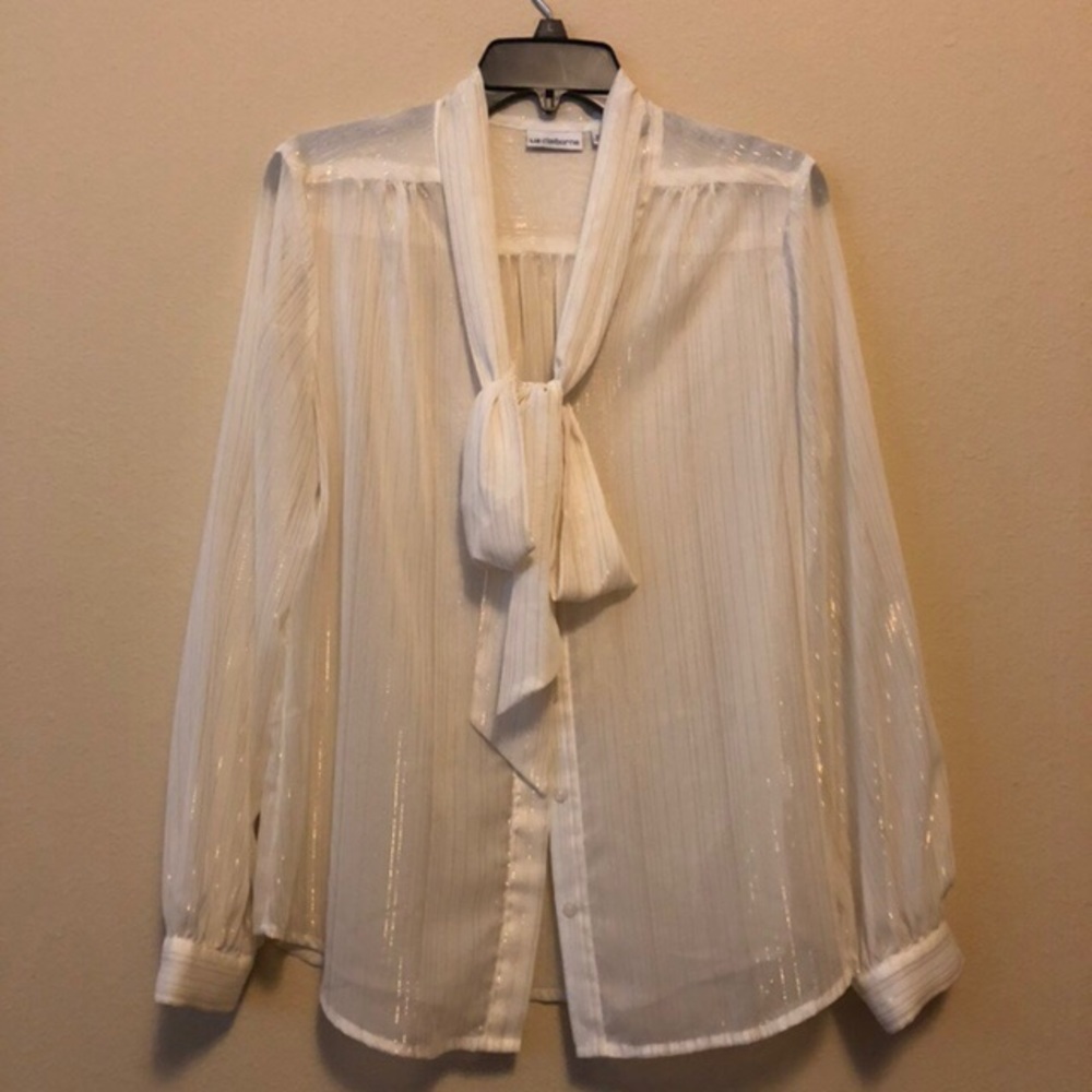 M  sheer secretary blouse by Liz Claiborne